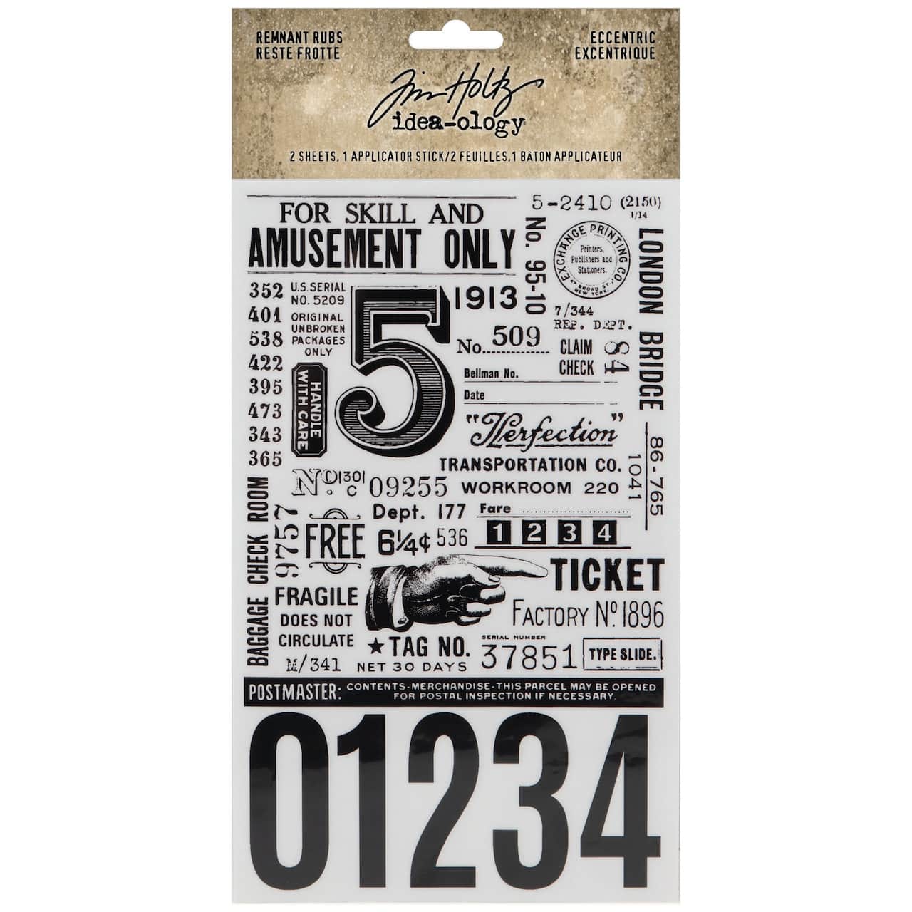 Tim Holtz® Idea-Ology® Remnant Rubs Eccentric Rub-Ons